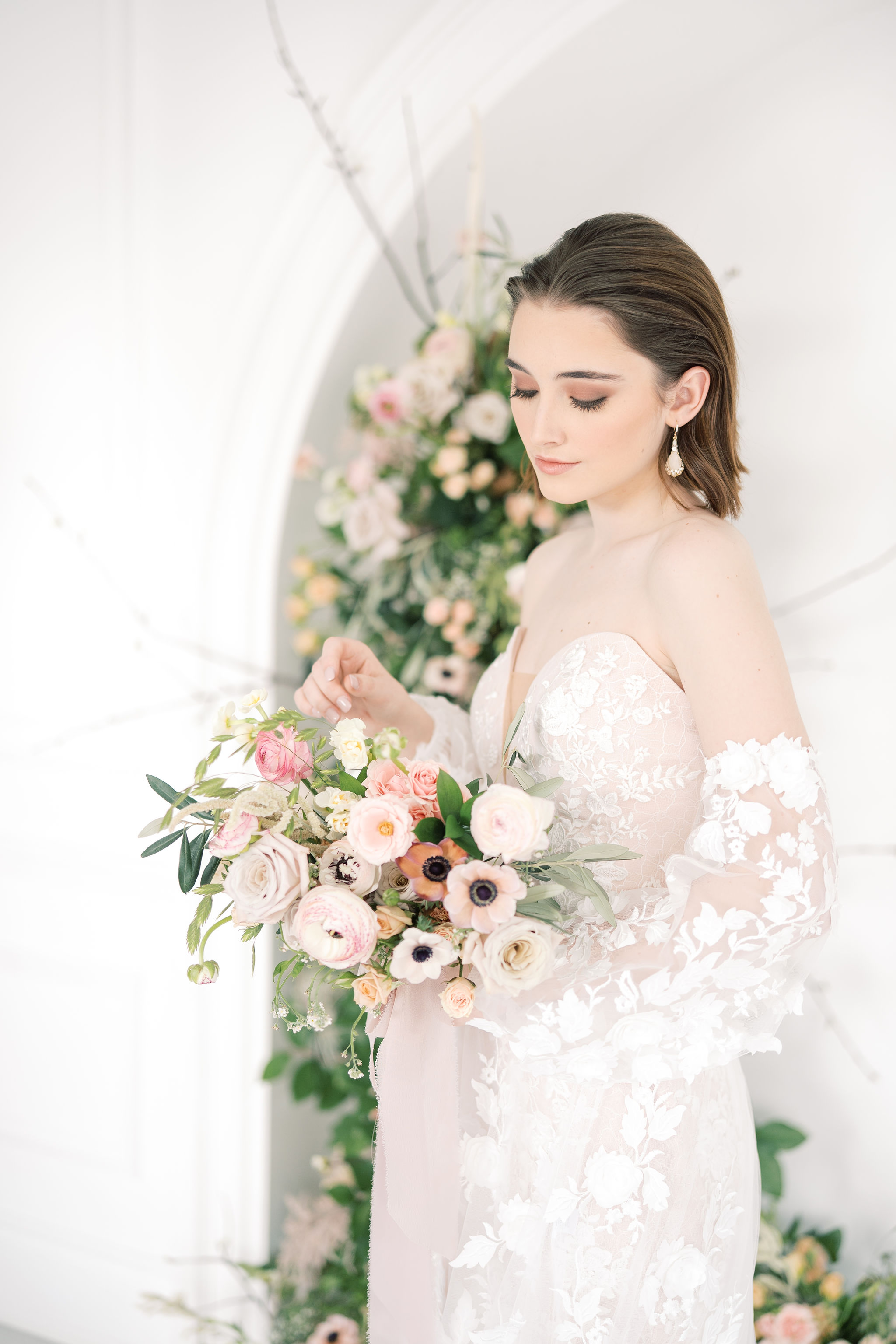 Bridal Portrait with Floral Arch